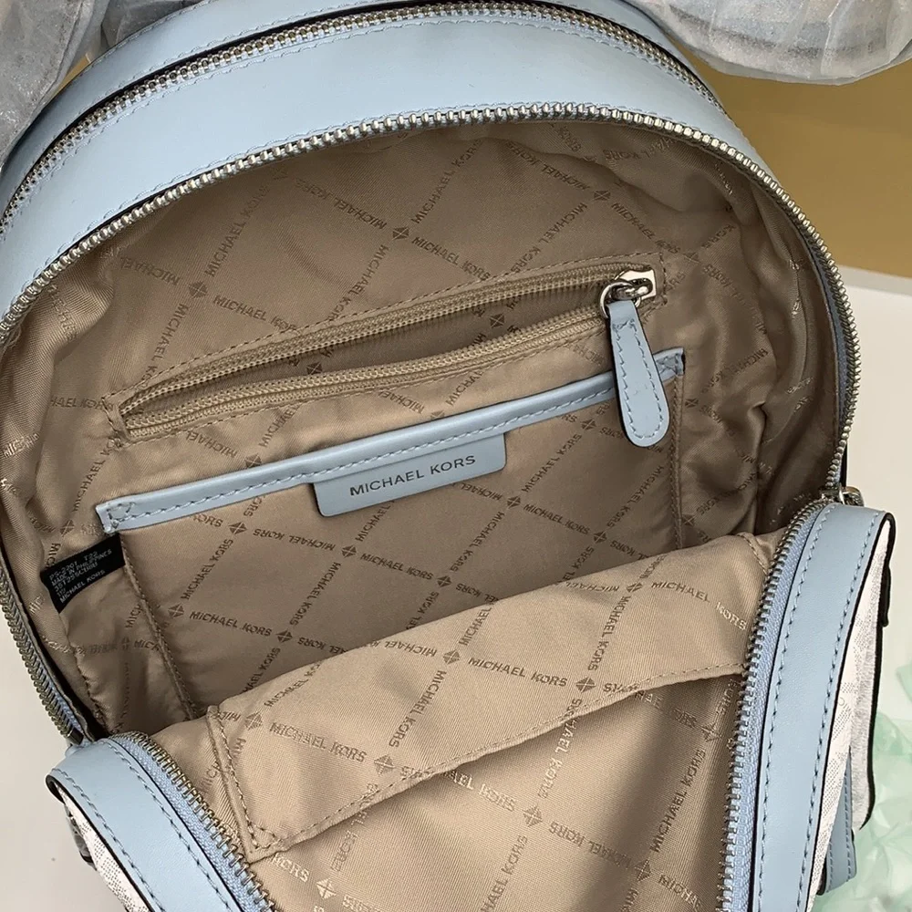MICHAEL KORS JET SET GIRLS JAYCEE MEDIUM BACKPACK BRIGHT WHITE/ BLUE COLOR - Picture 14 of 16